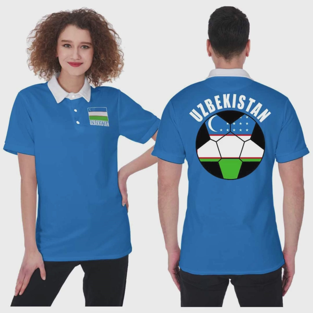 Uzbekistan Unisex Football Fan Polo Shirt