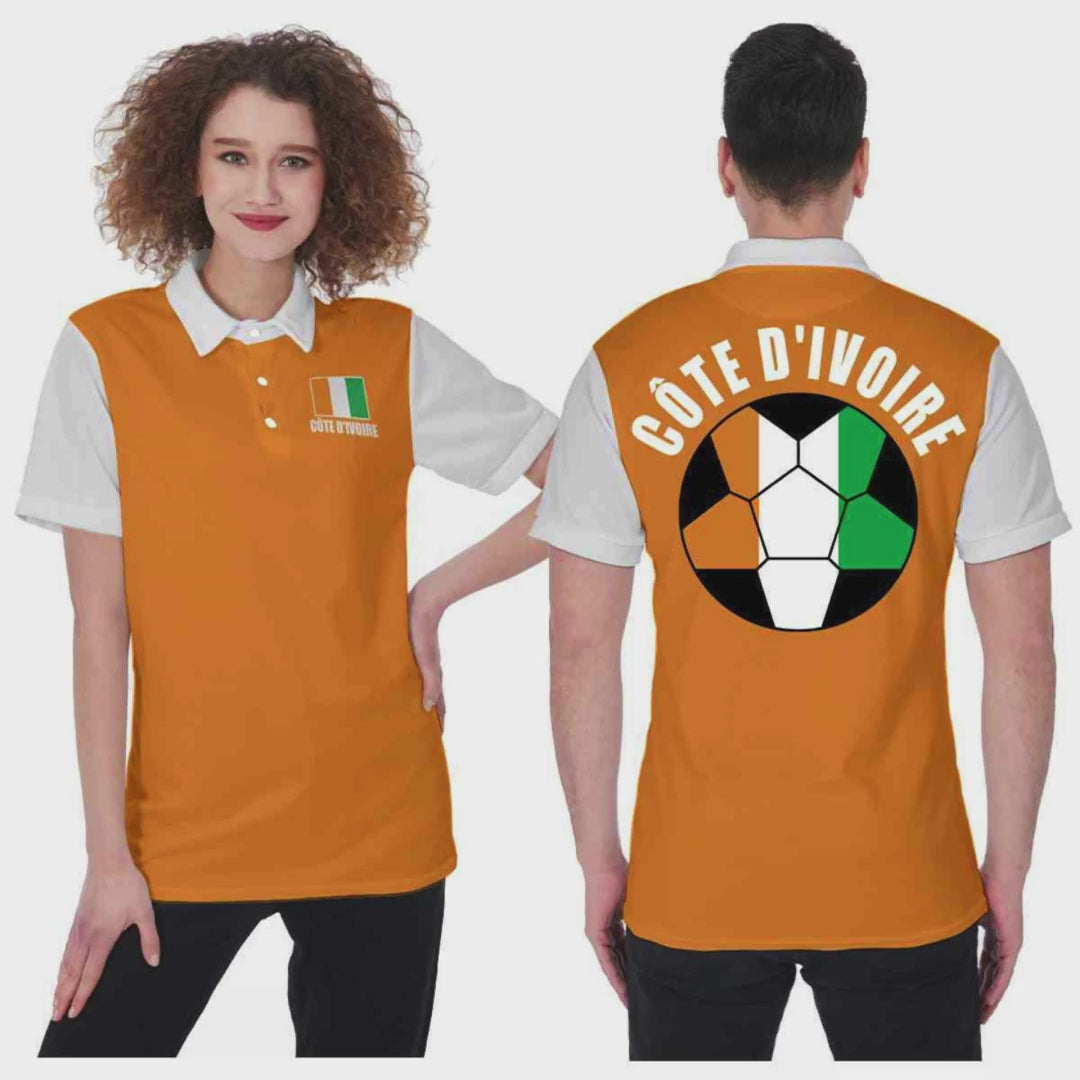 Côte D'ivoire (Ivory Coast)  Unisex Football Fan Polo Shirt Video