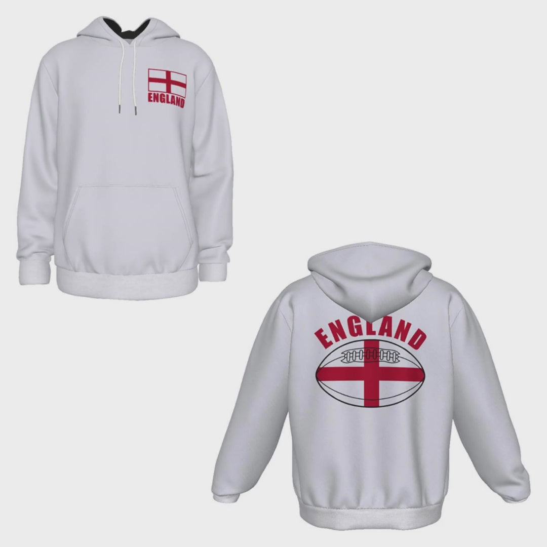 England Unisex Rugby Fan Pullover Hoodie Video