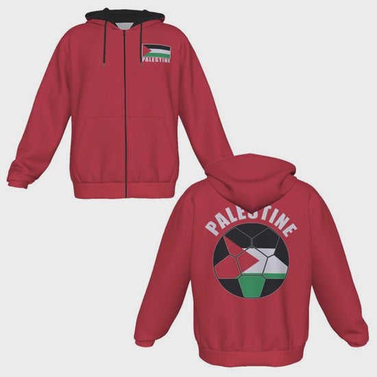 Palestine Unisex Football Fan Zip Hoodie Video