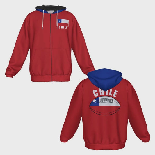 Chile Unisex Rugby Fan Zip Hoodie Video