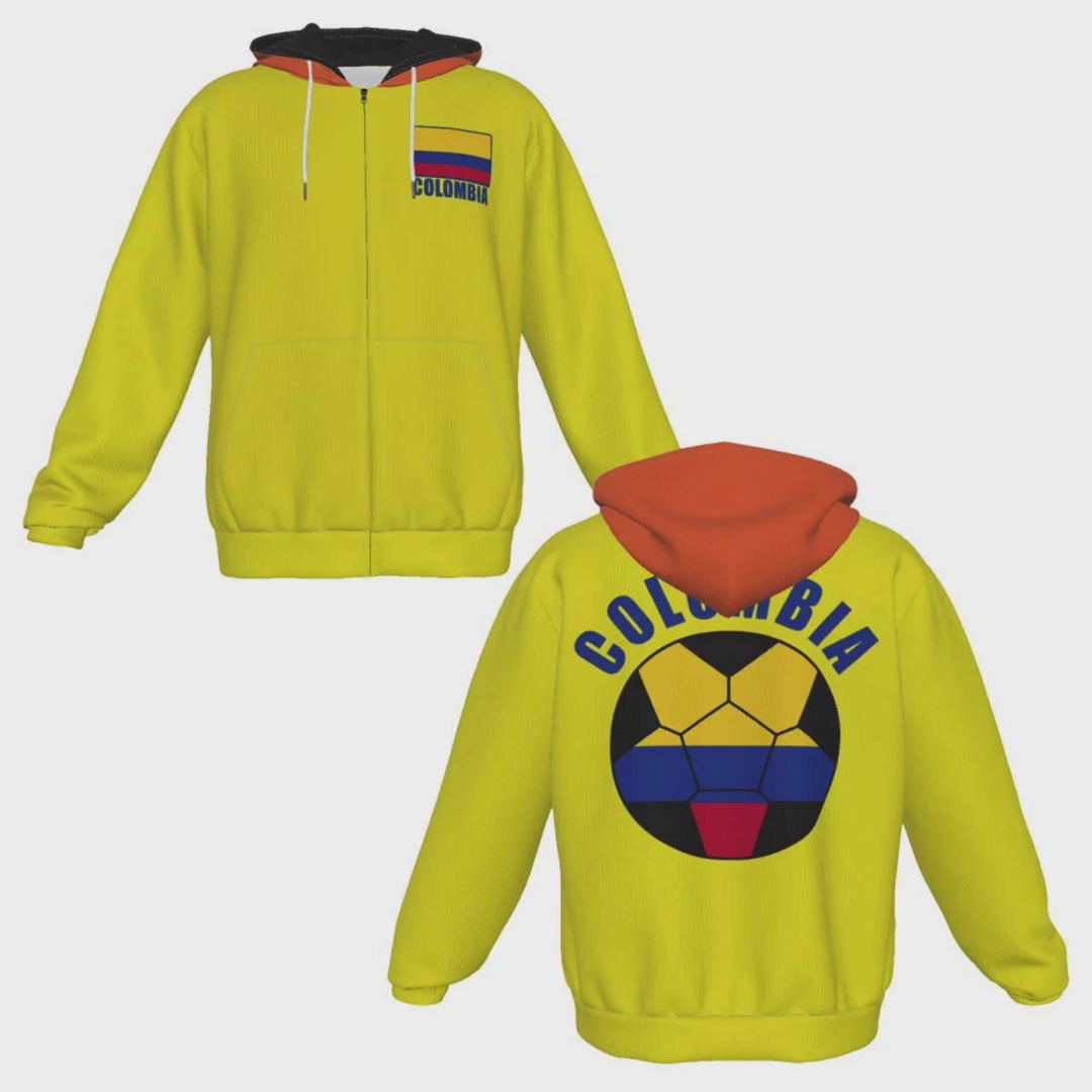 Colombia Unisex Football Fan Zip Hoodie Video