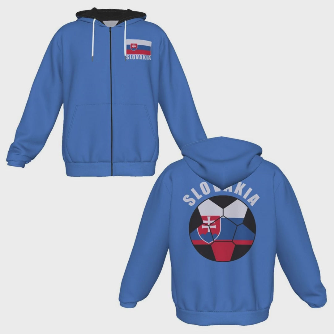 Slovakia Unisex Football Fan Zip Hoodie Video