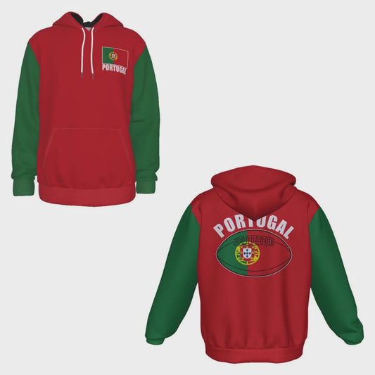 Portugal Unisex Rugby Fan Pullover Hoodie Video