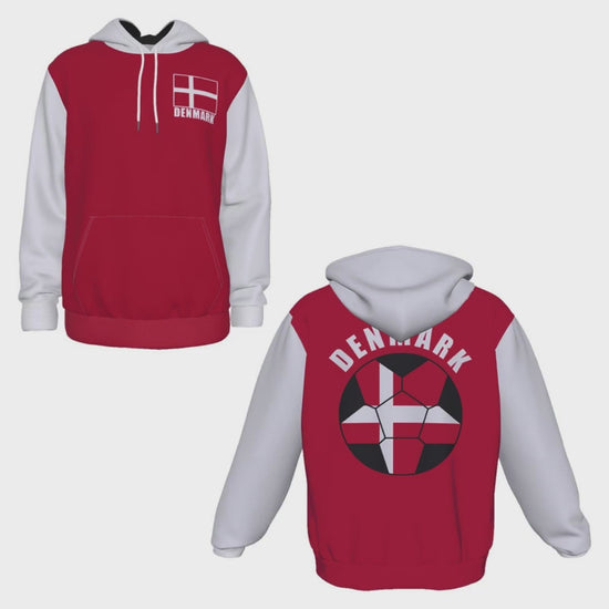 Denmark Unisex Football Fan Pullover Hoodie Video