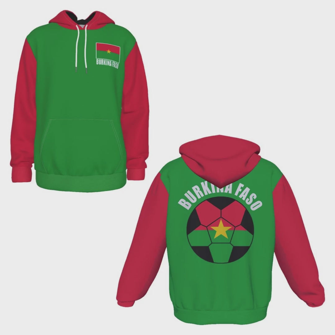 Burkina Faso Unisex Football Fan Pullover Hoodie Video