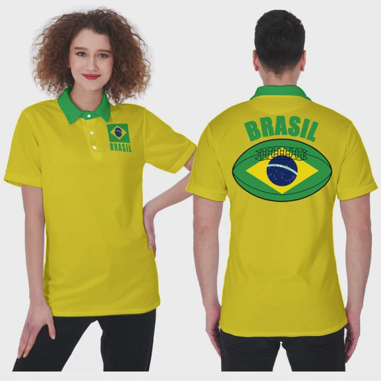 Brasil Unisex Rugby Fan Polo Shirt Video